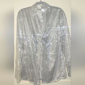 Silver sequined shirt